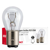 Lampadine alogene P21/5W BAY15D 24V, confezione da 10 pezzi.