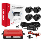 Quattro sensori di parcheggio GOLD neri da 18 mm con buzzer