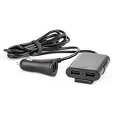 Caricatore USB da auto con prese anteriori e posteriori e quattro porte USB
