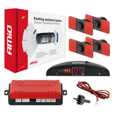 Assistente di parcheggio con display LED e quattro sensori neri