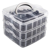 Set con 620 clip per carrozzeria in scatola di plastica