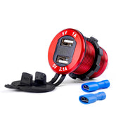 Caricatore USB impermeabile con voltmetro digitale per 12-24 V