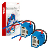 Portalampada H4 in ceramica angolati con cavi, 2 pz.