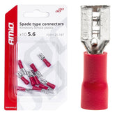 Connettori faston femmina isolati rossi da 5,6 mm