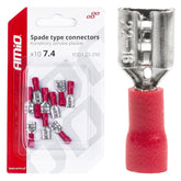 Connettori faston femmina isolati rossi da 7,4 mm