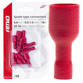 Connettori faston femmina isolati rossi da 6,6 mm