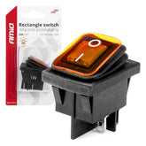 Interruttore rettangolare con luce gialla per 12/24 V
