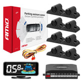 Sistema di parcheggio con display LED 3D e otto sensori neri da 19 mm
