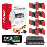 Sistema di assistenza al parcheggio con display LED-GRAF 3D e otto sensori neri