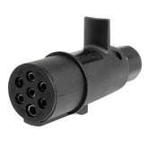 Spina rimorchio a 7 poli 24 V tipo N in plastica nera