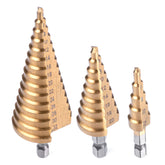 Set di tre punte a gradino nelle misure 4-12, 4-20 e 4-32 mm