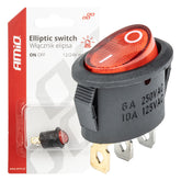 Interruttore ellittico 12 V/230 V con luce rossa