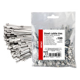 Fascette stringicavo in metallo inox da 4,6 x 100 mm