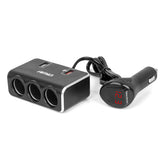 Presa accendisigari tripla con USB QC 3.0 e display digitale