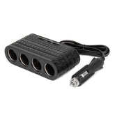 Presa sdoppiatrice auto 4 vie con porte USB-A e USB-C