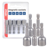 Set di cinque bussole magnetiche nelle misure 6, 8, 10, 12 e 13 mm