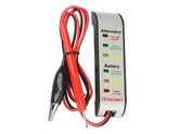 Tester batteria e alternatore 12V con morsetto a coccodrillo e sonda
