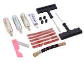Kit riparazione pneumatici tubeless con CO2 e 17 pezzi
