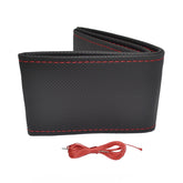 Coprivolante nero con cuciture rosse per volante da 38-39 cm