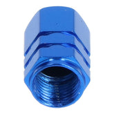 Cappucci valvola Carpoint blu con logo pistone, set da 5 pezzi.