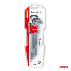Organizer con chiavi Torx lunghe nelle misure da T10 a T50