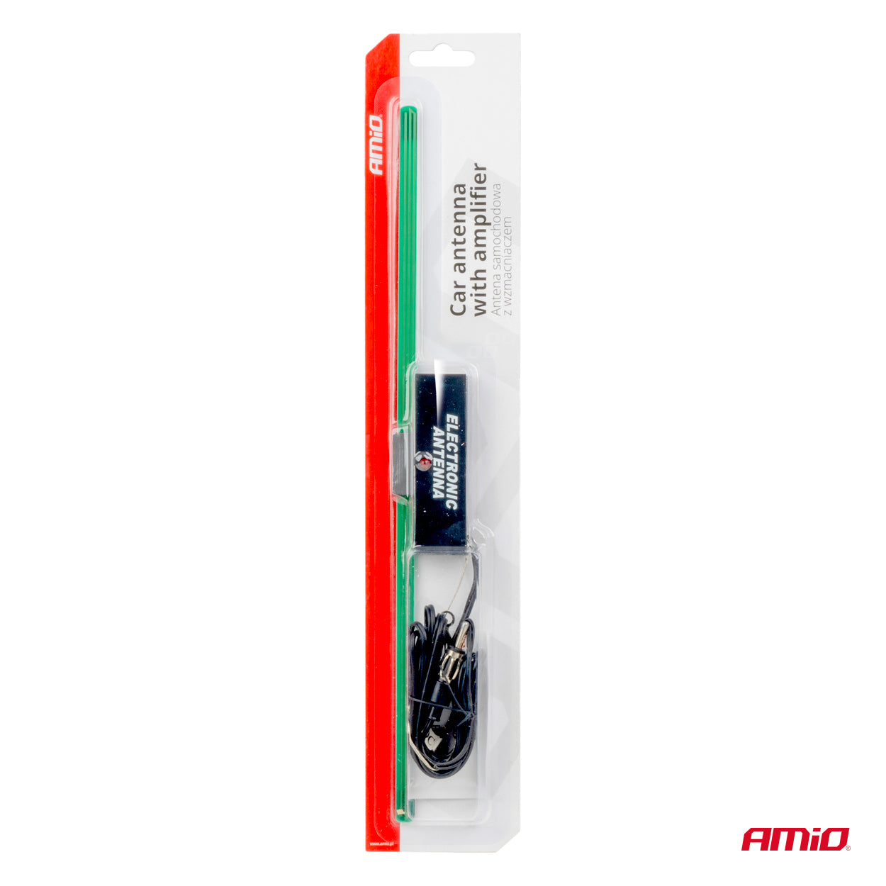 Antenna auto AM/FM con stelo antenna da 34 cm e cavo da 2,1 m