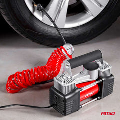 Compressore per auto in metallo a 2 cilindri