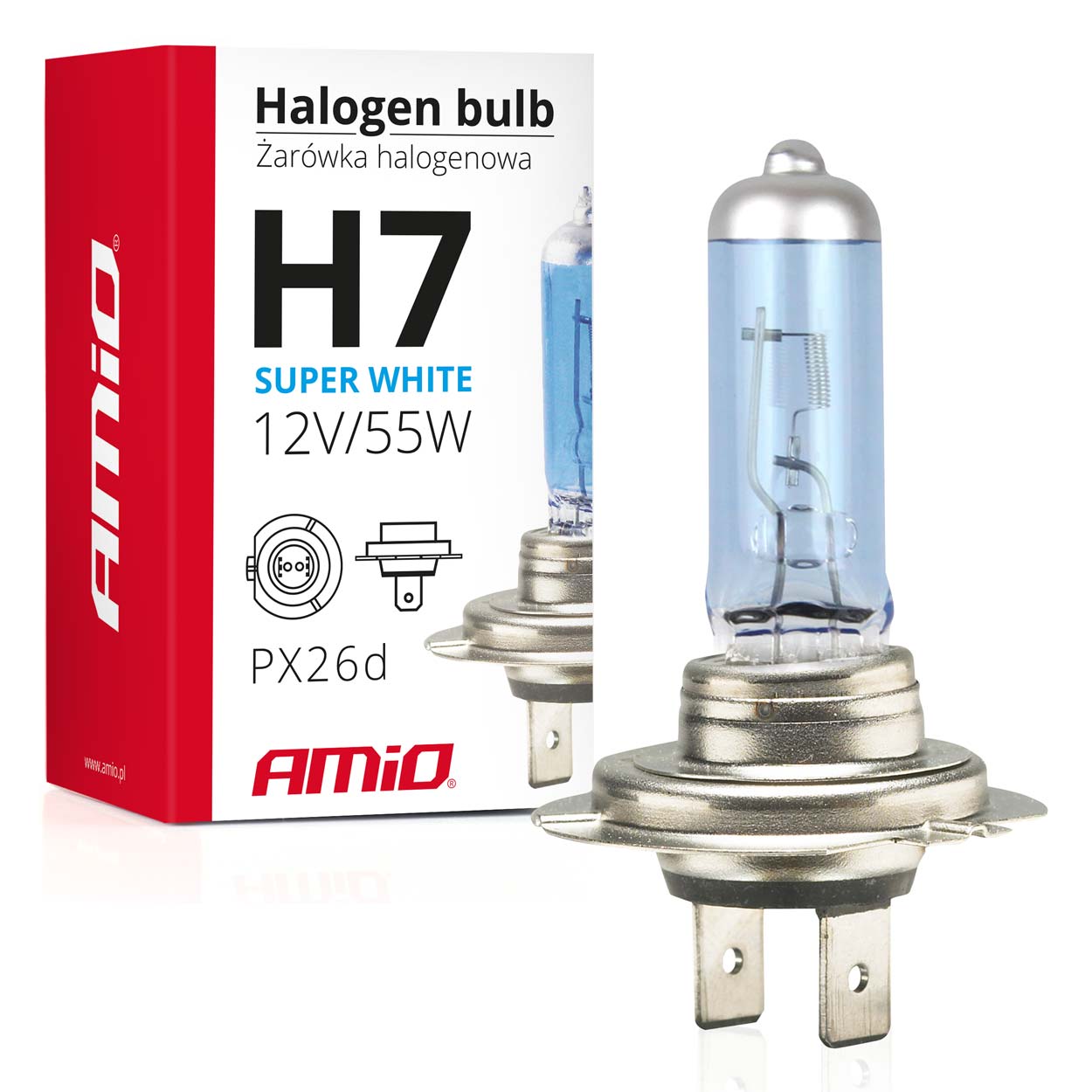 Lampadina alogena H7 Super White con filtro UV