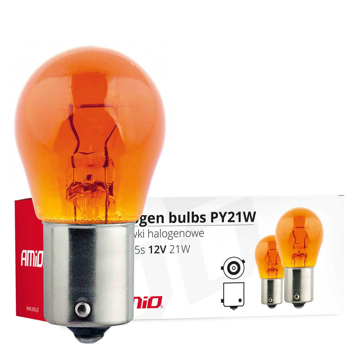 Lampadina alogena PY21W arancione con attacco BAU15s