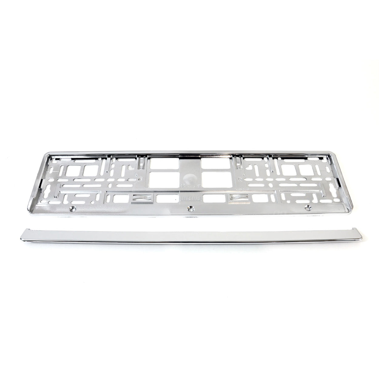 Portatarga in plastica silver metallizzato