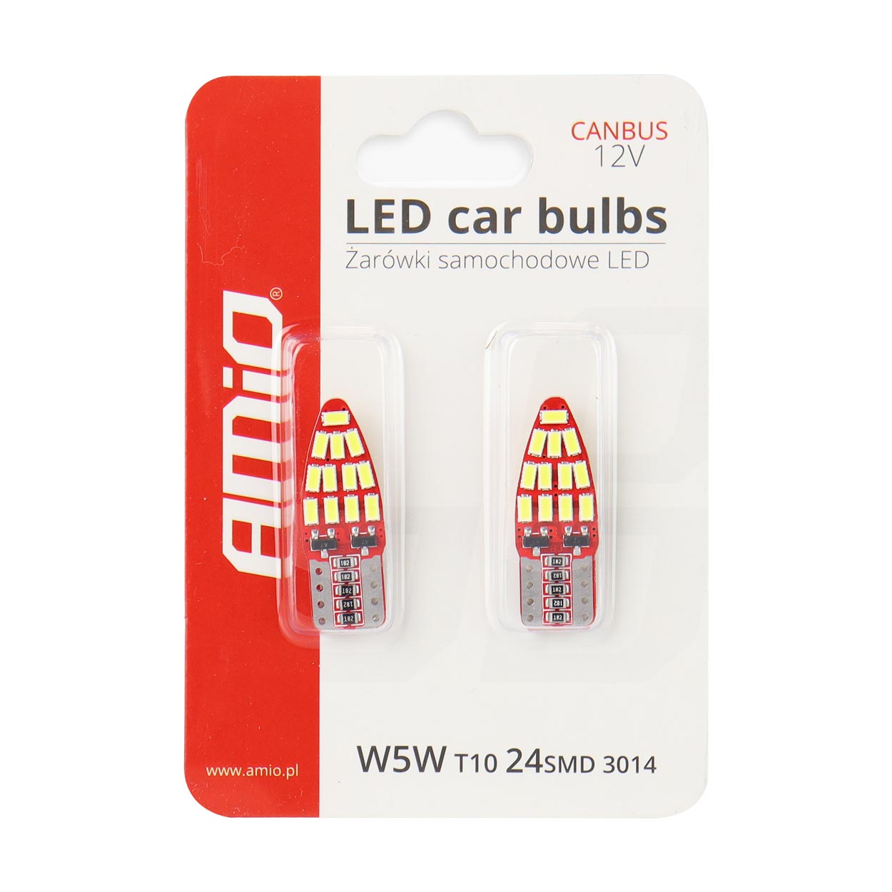Lampadina LED T10e W5W con CANBUS e dimensioni di 28 x 10 mm