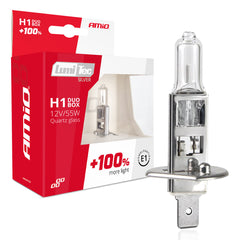 Lampadine alogene H1 LumiTec Silver +100% DUO