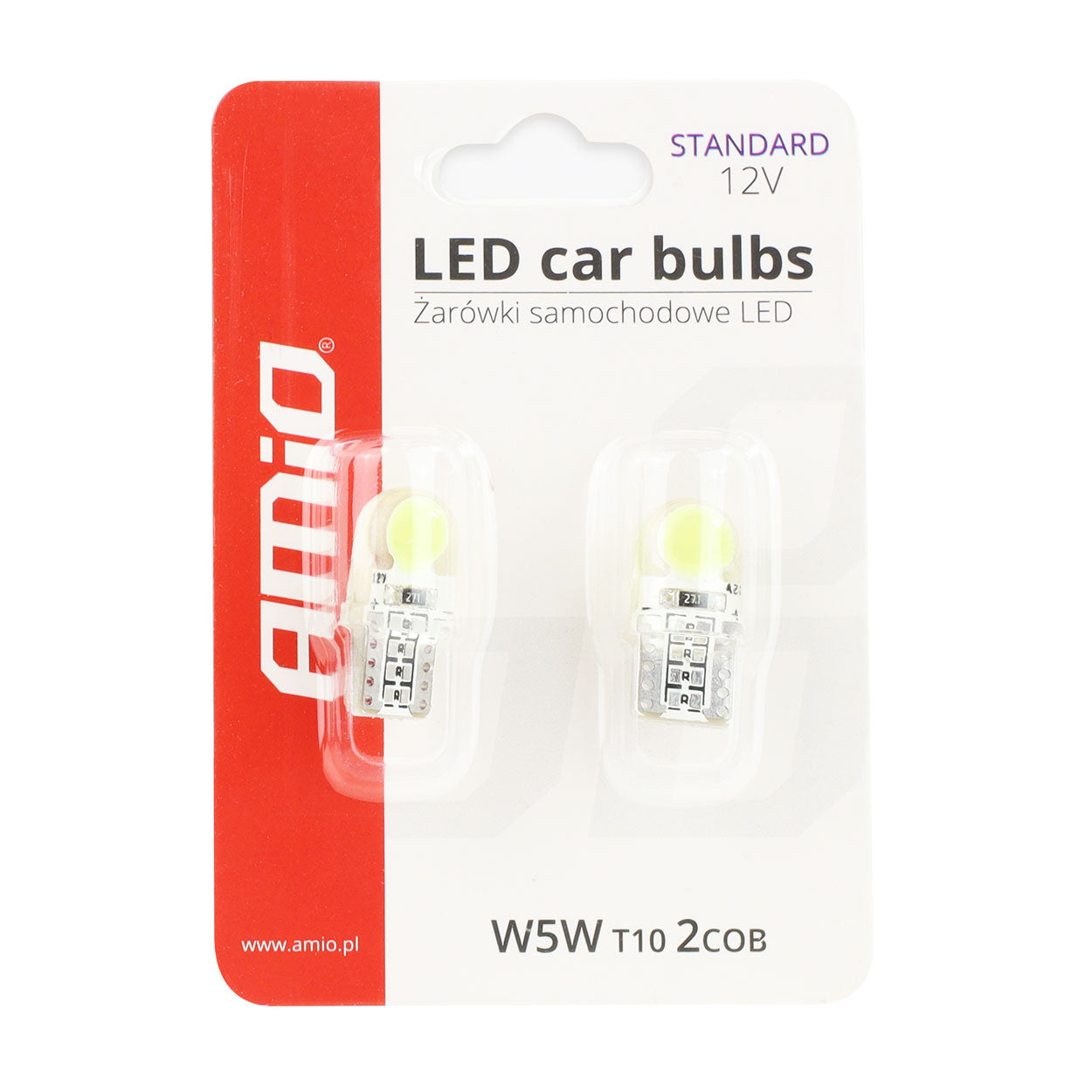 Lampadina LED T10e COB 12V vista angolata