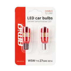 Lampadina LED T10 W5W con 27 diodi SMD 3014 e 5600 K