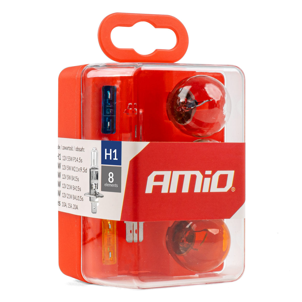 Kit lampadine alogene e fusibili da 8 pezzi con lampadina H1