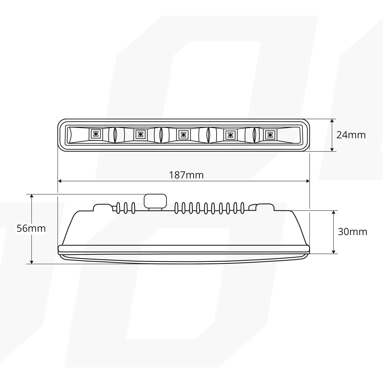 Luci diurne DRL 501HP per il montaggio in aperture strette