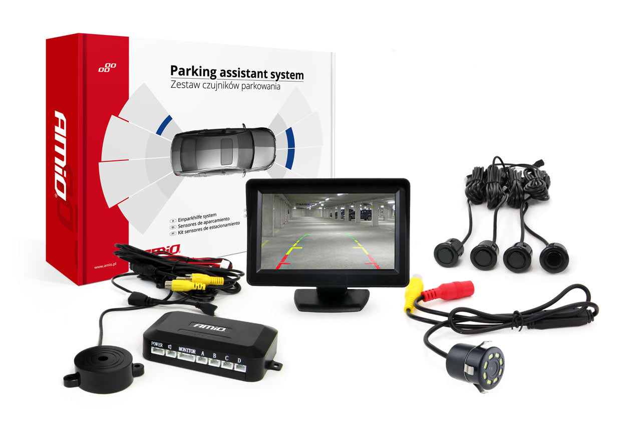 Sistema di assistenza al parcheggio con display TFT e quattro sensori
