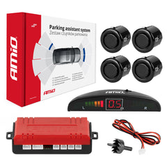 Sensori di parcheggio con 4 sensori GOLD neri e indicatore LED