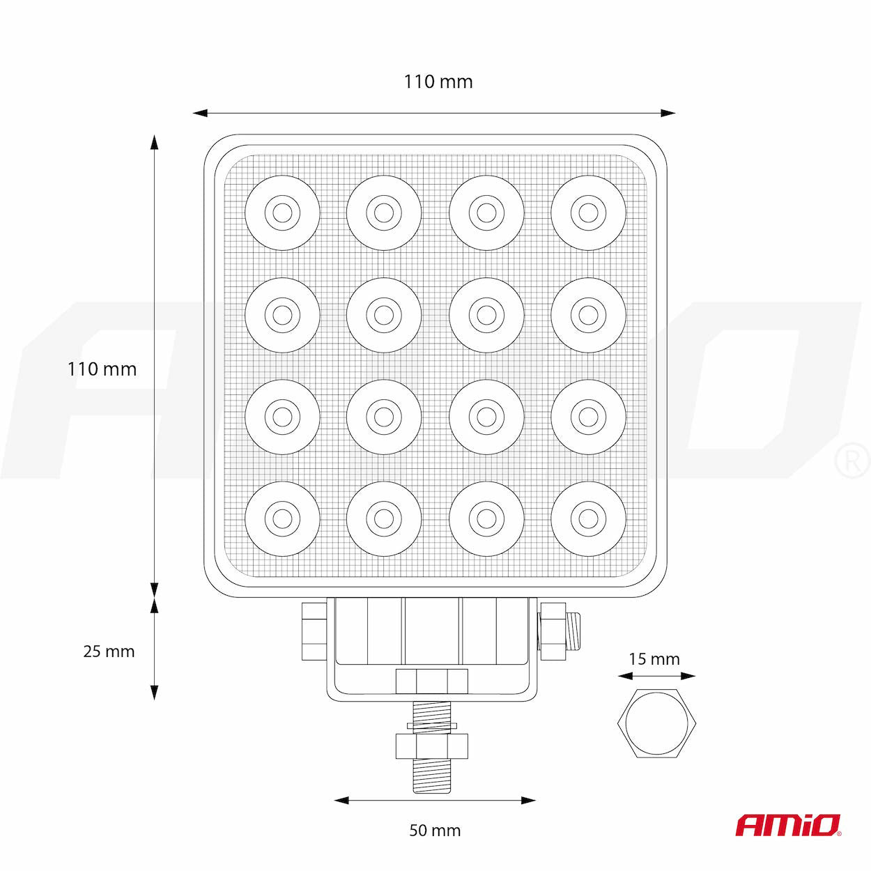 Faro da lavoro AWL05 visto da un'altra angolazione