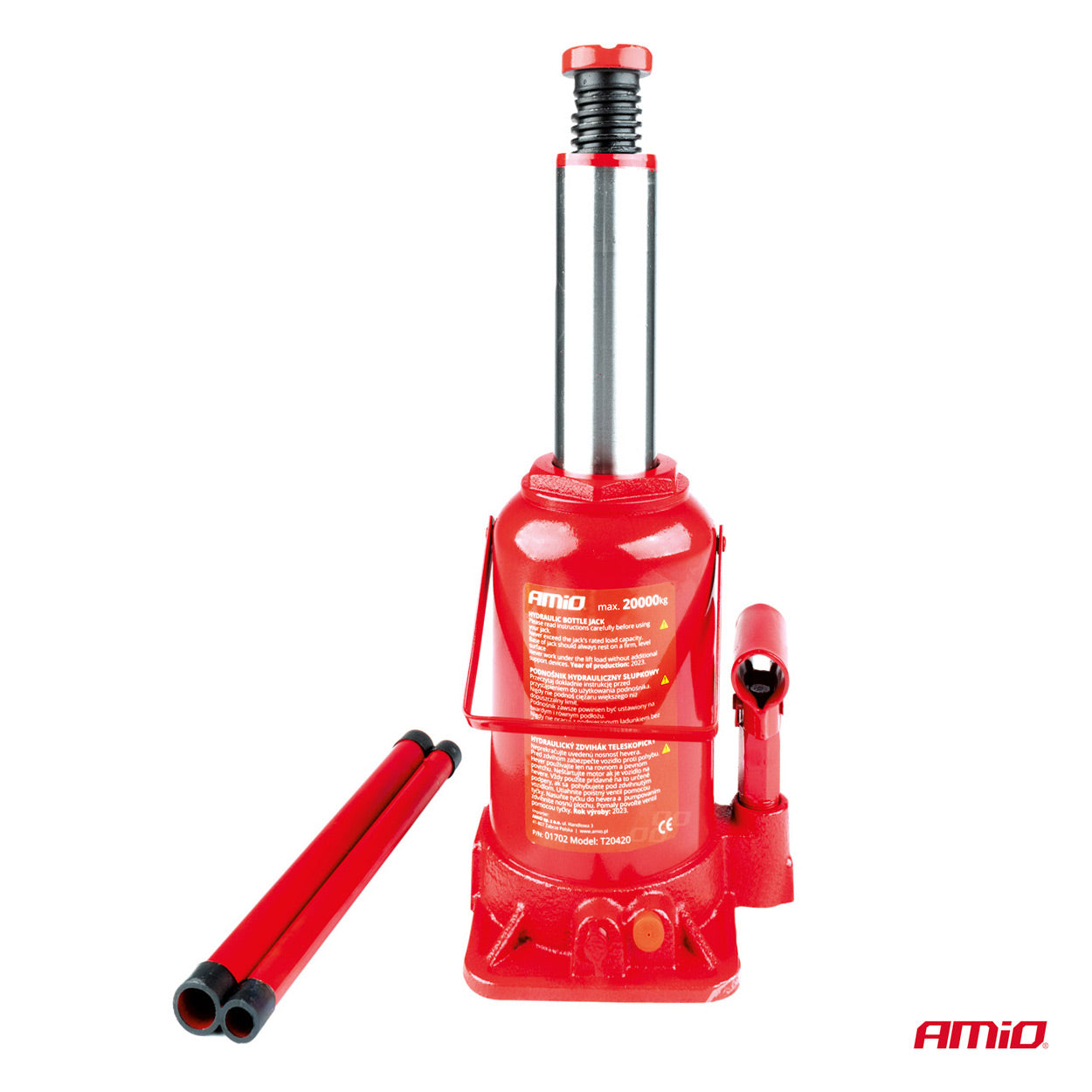 Martinetto idraulico a bottiglia con base da 150 x 150 mm