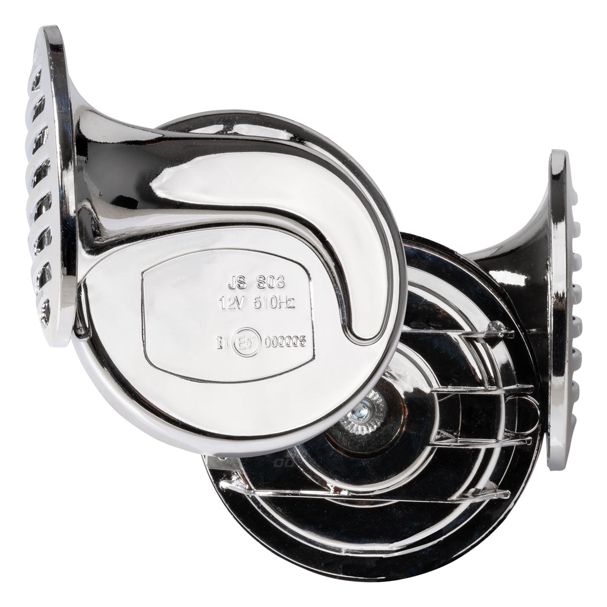 Clacson cromato 12 V, 2 pz. CHR-01