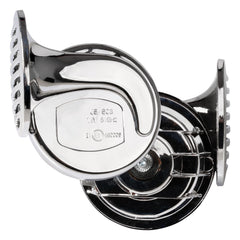Clacson cromato 12 V, 2 pz. CHR-01