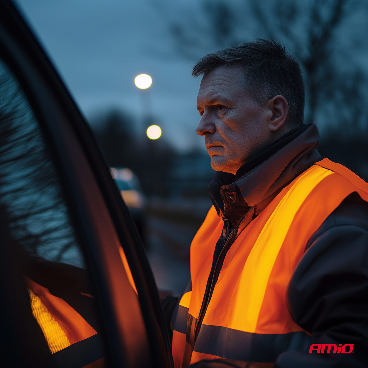 Gilet catarifrangente arancione XL con bande riflettenti ben visibili