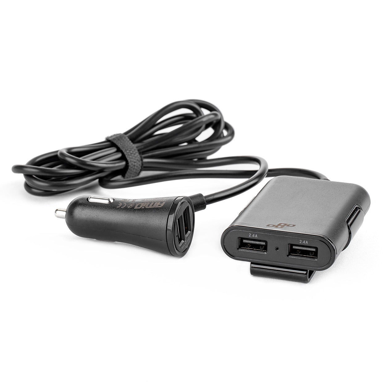 Caricatore USB da auto con prese anteriori e posteriori e quattro porte USB