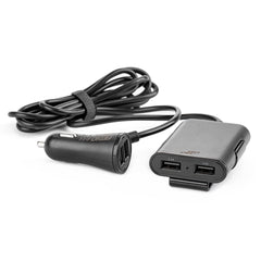 Caricatore USB da auto con prese anteriori e posteriori e quattro porte USB