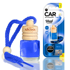 Aromatizzante per auto Aroma Wood New Car con tappo in legno e flacone in vetro