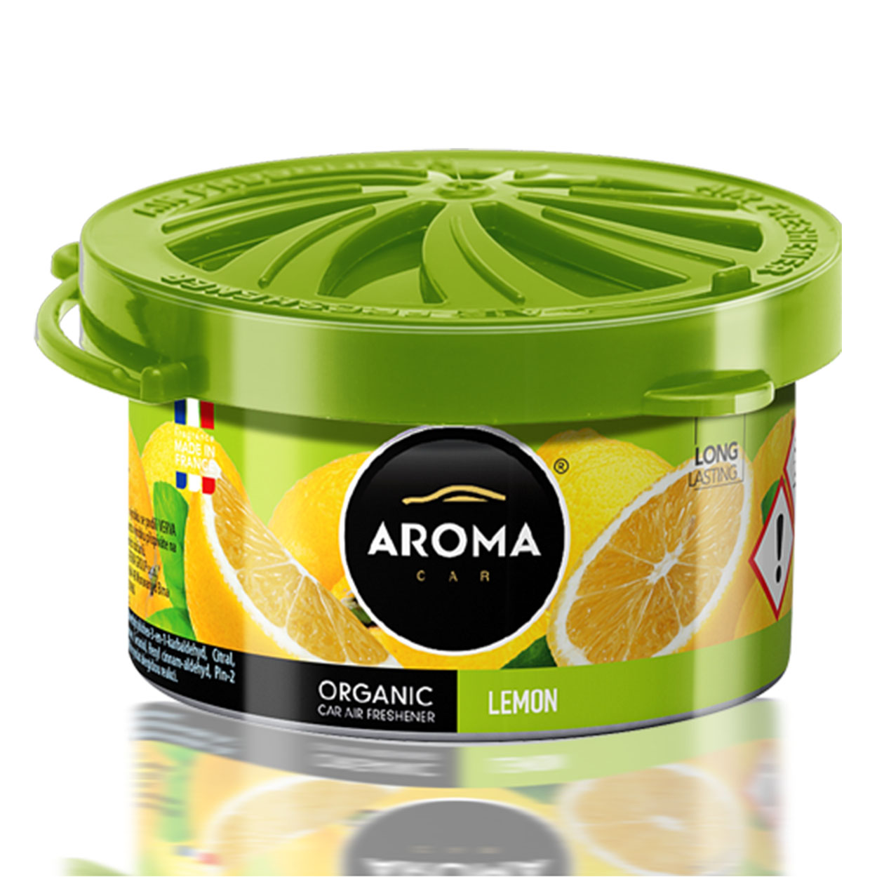AROMA ORGANIC Lemon biluftfrisker i diskret dåse