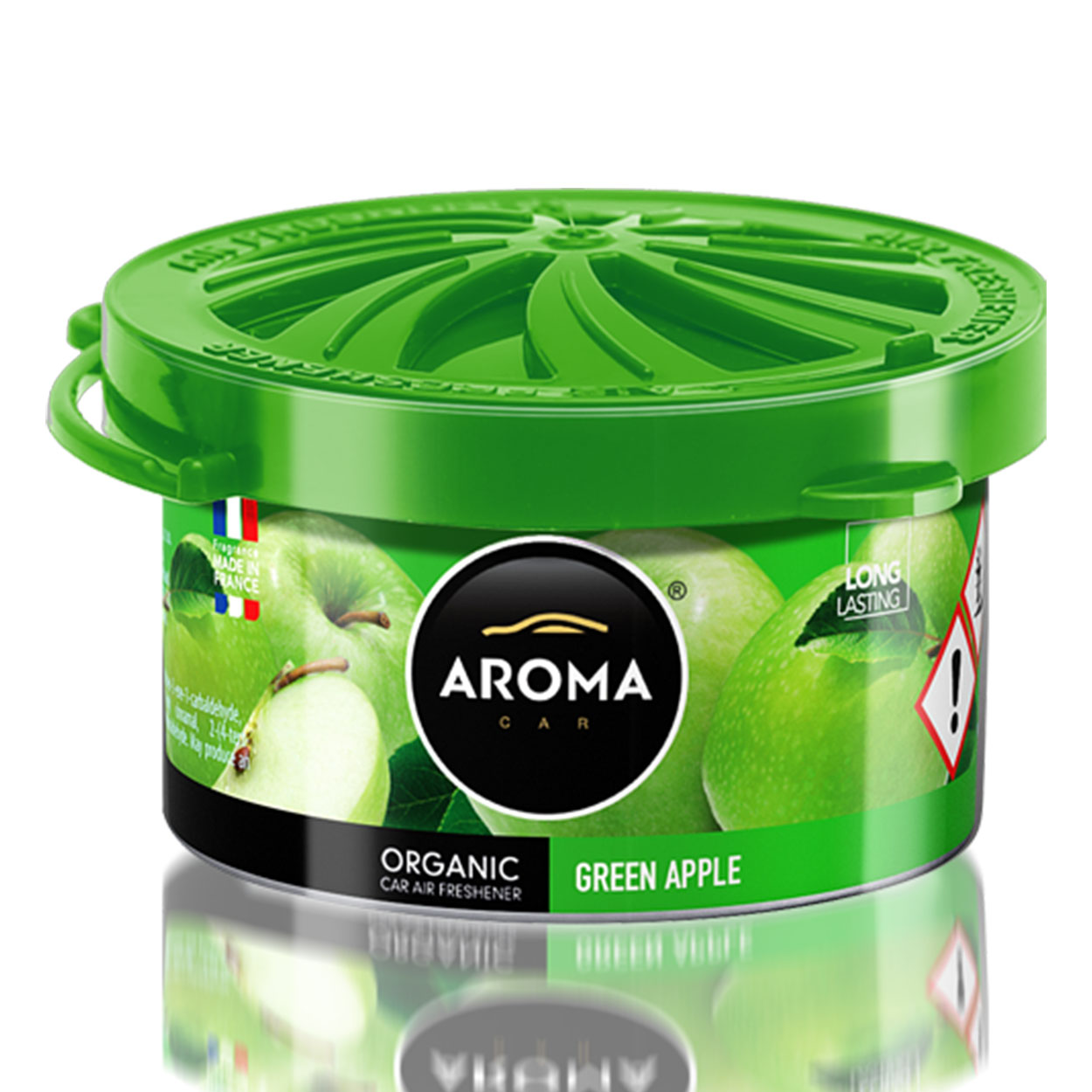 Aroma Organic Green Apple profumo per auto in lattina di alluminio