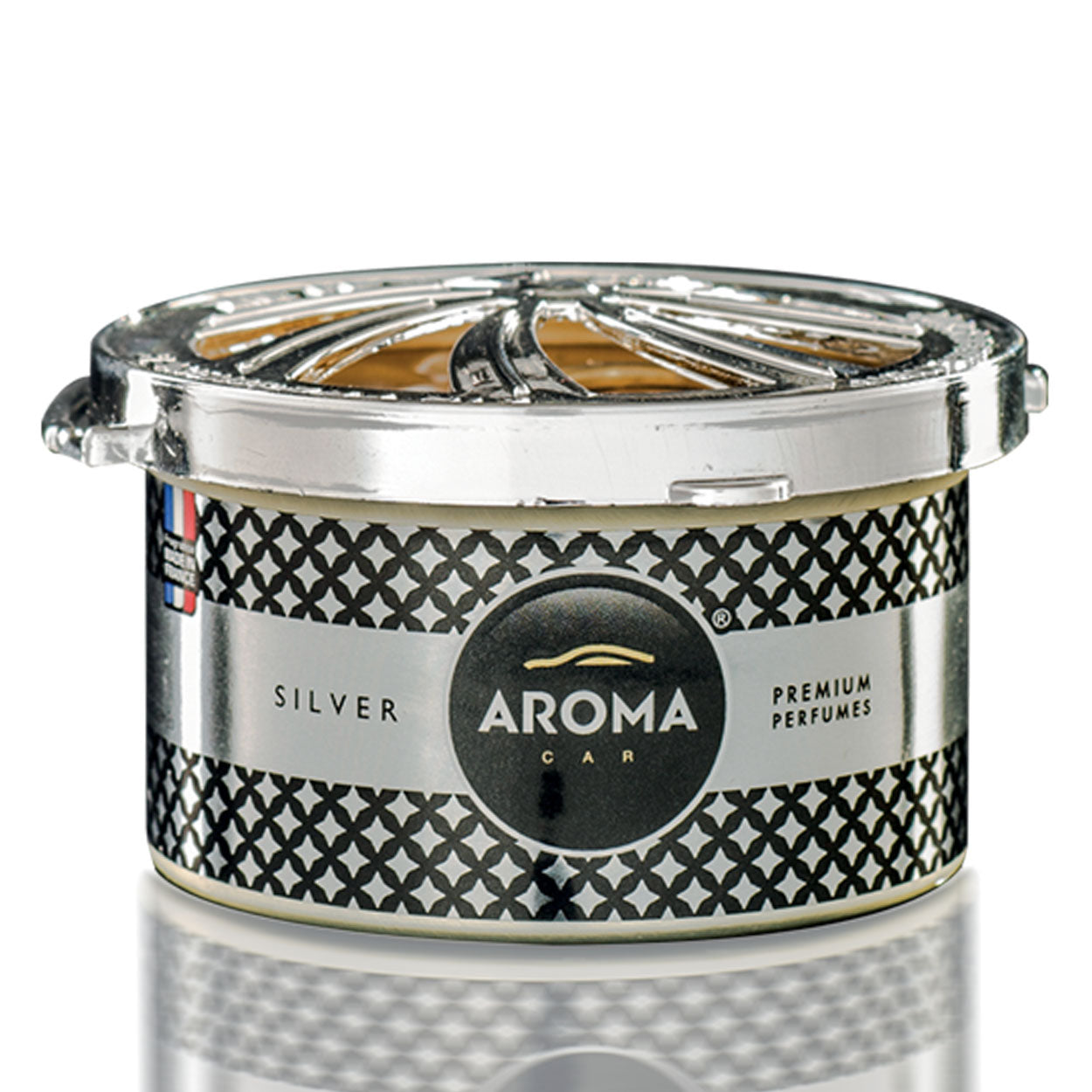 Aroma Car Prestige Organic Silver deodorante per auto in lattina