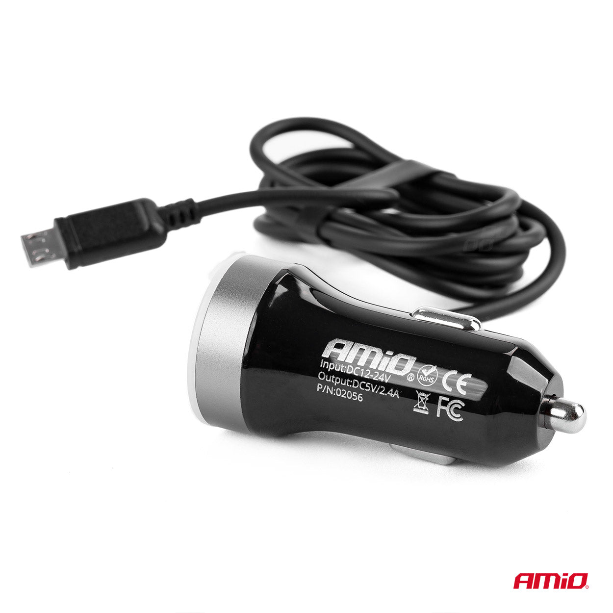 USB-billader med microUSB og to USB-porte